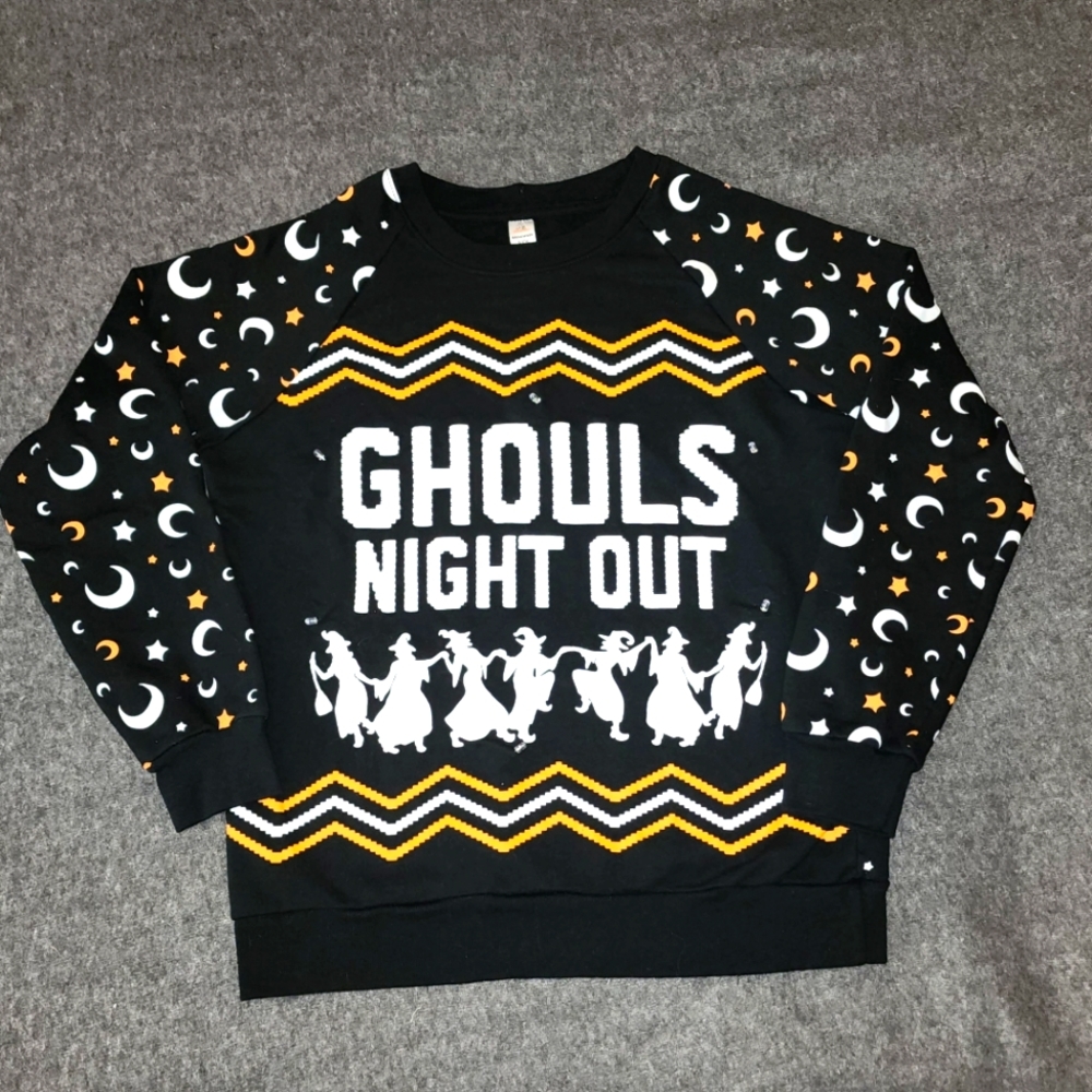 HALLOWEEN | GHOULS NIGHT OUT | Light-Up | Size Small | Pullover | Top